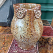Céramique Zoomorphe Pichet Cruche Grès Piryté Chouette Hibou