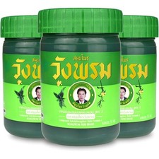 3 Baumes de Massage Thaïlandais: Thaï Vert Wang Prom 50g - aux Herbes Naturelles