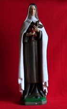 GRANDE STATUE SAINTE THERESE DE LISIEUX DE L'ENFANT JESUS EN PLATRE VIERGE MARIE