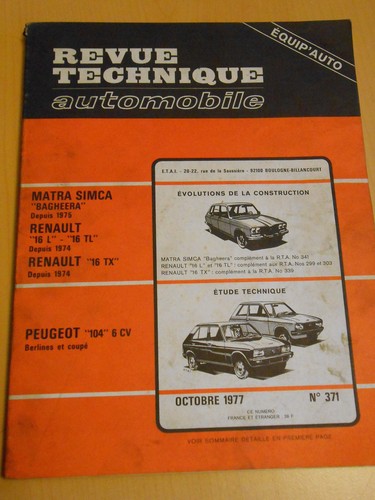 Rta revue technique 371 - technique,