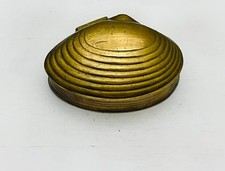 Boite Art Déco en laiton forme coquillage   12 x 5,5 cm env