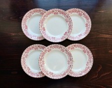 6 assiettes plates vintage terre de fer - Moulin des Loups Modèle Athènes rouge