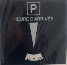 Disque de stationnement parking heure d'arrivée Zone Bleue 15x15cm auto voiture