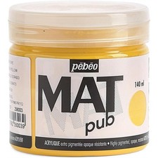 [256003] Pébéo Pot 140ml Peinture Acrylique MAT pub JAUNE DORE
