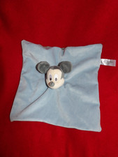 Doudou Plat Disney Nicotoy Mickey Bleu Et Gris