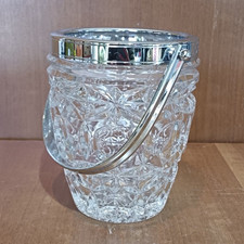 Seau À Glaçons En Cristal D'Arques, Anse En Inox,vintage