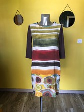 adorable robe multicolore en soie et viscose MALIPARMI taille 36 fr 40 it