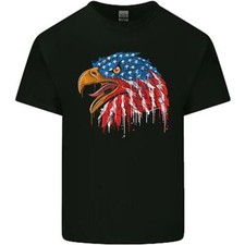 T-Shirt Enfant Drapeau Des États-Unis American Eagle 4 Juillet Garçons Filles