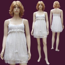 Robe de soirée SEXY BLANCHE effet crochet roses en ruban Taille 38 40