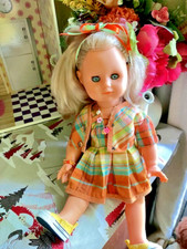 ancienne poupee emilie modele depose n° nuque mode et travaux blonde tenue neuve