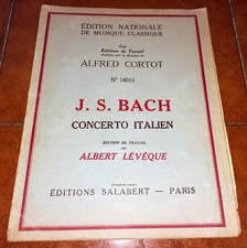Bach Concerto Italien Spécimen Clavichord Piano Salabert 1944