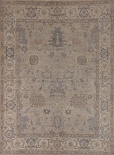 Vivant Pièce Beige & Ivoire Zone Tapis 8x10 Légumes Teinture Oushak Turque Laine