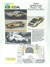 CB Com Planche Décals Décalques 1/43 - pour Alpine Renault A310 Tour de Corse 75