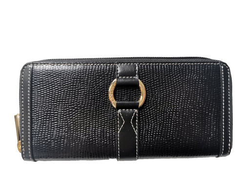 Portefeuille cuir noir elsa - portefeuille,