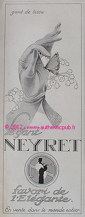 Publicite gant neyret tissu - neyret, en