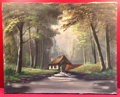Huile sur toile signature - ,