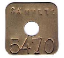 Jeton en cuivre - Benzène - Mines Mineur Taillette