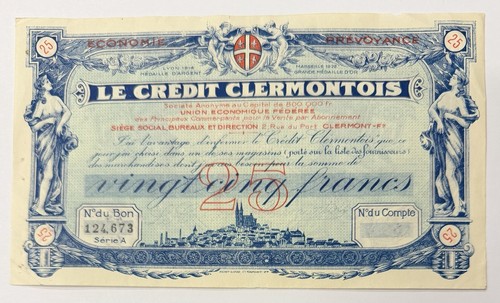 Billet banque francs 1920 - banque,