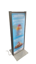  STOP TROTTOIR TOTEM PUBLICITAIRE MOBILE LED DOUBLE FACES EXTERNE 45x145