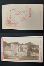 Auguste Josset, Normandie, ruine du château de Gisors Vintage albumen carte de v