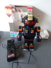 VINTAGE 80'S ROBOT FILOGUIDÉ TALK A TRON PLAYWELL 29 CM AVEC BOITE FONCTIONNE 