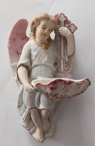 Benitier ange porcelaine - benitier,