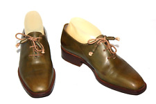 STEFANOBI Per Mauro Volponi Derbies Femme Lacets Cuir Vert Chasse T 38 TBE