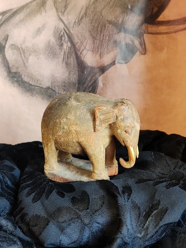 Elephant bois sculpté - bois,