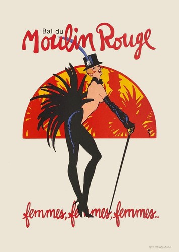 René gruau moulin rouge - rouge,