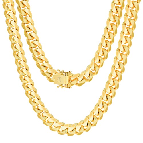 14k jaune massif 9mm hommes - jaune,
