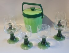 lot 6 verres à vin blanc gravés vintage romer