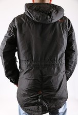 Timezone Homme Veste Hiver Parka Doublée 29-0125 en Noir-Olive Taille XL