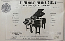 PUBLICITÉ PRESSE 1921 LE PIANOLA PIANO A QUEUE DUO-ART ÉLECTRIQUE - THE AEOLIAN