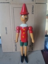 pinocchio Articulé en bois Ancien  37 Cm