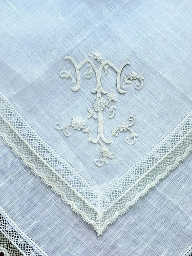 Dentelle ancienne mouchoir - dentelle,