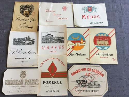 Etiquette vin ancienne lot - , de