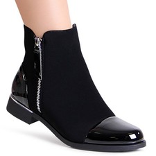 Bottines En Vernis Pour Femmes En Velours Trendy