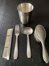 Lot 5 Pièces Métal Argenté