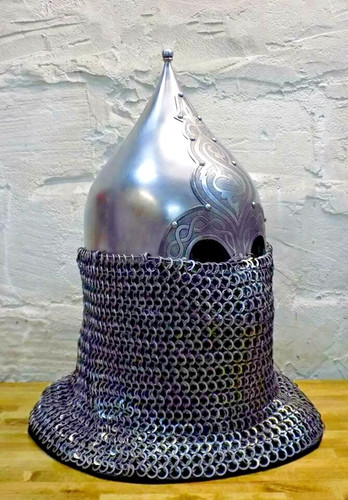 Casque médiéval acier - casque, en