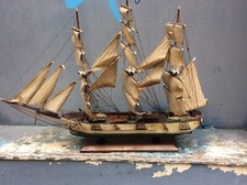 Maquette Ancienne Bois Bateau Galion Voilier