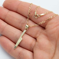Pendentif En Couteau Brillant En Or 10K Jaune Collier Toutes Tailles