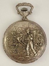 MONTRE GOUSSET SAVONNETTE A DECOR DE VENDANGE @ MARQUE BERTHET @ ETA 6498-1 @