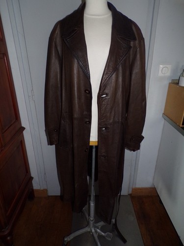 Manteau cuir long esdamu - manteau, en