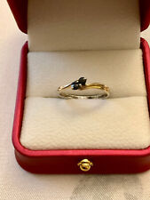 ANCIENNE BAGUE 2 PIERRES SAPHIRS VÉRITABLES ARGENT MASSIF ET OR - TAILLE 56