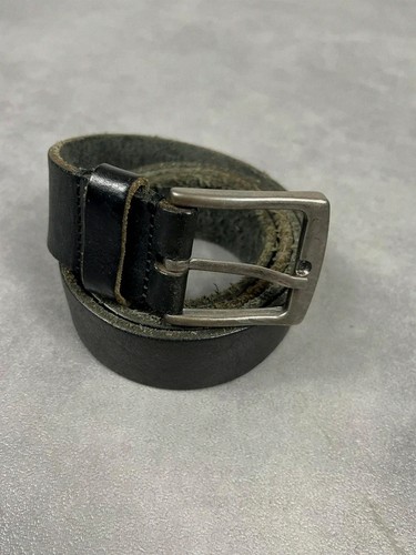 Ceinture cuir noir vintage - , y2k