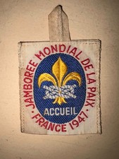 Insigne scout  jamboree 1947 Moisson ACCUEIL