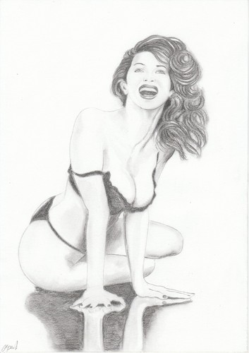 Dessin jeune femme en - dessin,