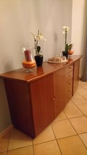 BUFFET 4 Portes 5 tiroirs 220 CM Merisier
