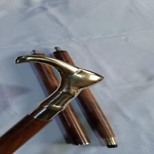 Canne Pliante En Laiton Bronze De Style Antique Réglable En Bois Fait Main