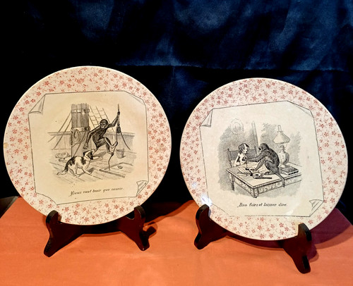 Lot assiettes humoristiques - lot,